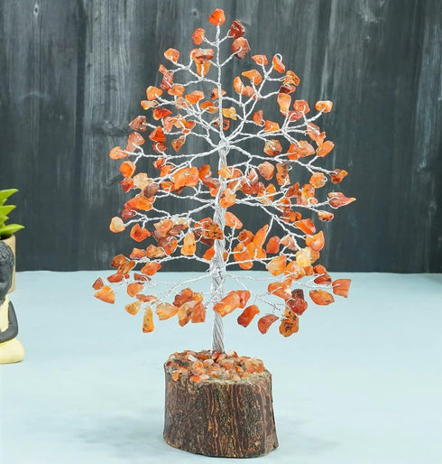Carnelian Healing Crystal Tree Bonsai, Spiritual Gift for Women, Desk Decor, Meditation Crystals for Home Room