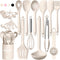 Silicone Kitchen Cooking Utensils Set - Umite Chef 22Pcs Heat Resistant Tools for Nonstick Cookware (Khaki).