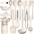 Silicone Kitchen Cooking Utensils Set - Umite Chef 22Pcs Heat Resistant Tools for Nonstick Cookware (Khaki).