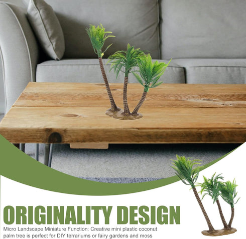 BESTOYARD Artificial Coconut Tree Decor, Mini Tropical Palm Trees for Fairy Garden Landscape Decoration
