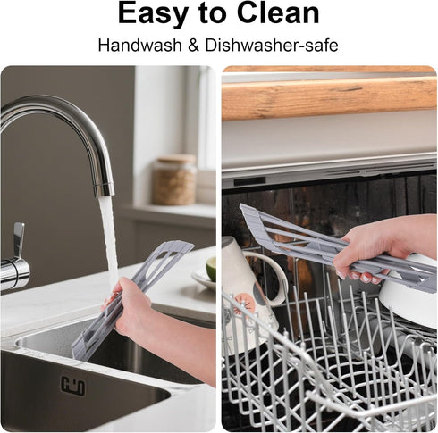 Counter Corner Sink Caddy Kitchen Sink Organizer, Silicone Wrapped Triangle Roll Up Dish Drying Rack Over Sink Drainer