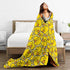 Perinsto 80"X60" Cute Rubber Ducky Throw Blanket Ultra Soft Warm All Season Yellow Cartoon Ducks Decorative Fleece