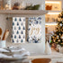 12x24 Inch Set 4 Artoid Mode Blue Xmas Tree Pinecone Christmas Bar Kitchen Towels, Quick Dry Microfiber Cloth Dish
