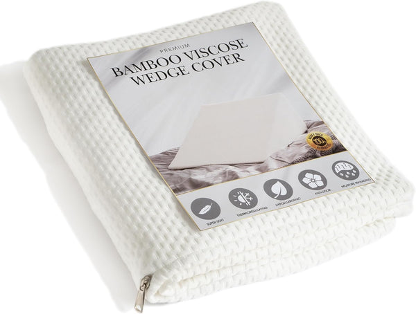 Bamboo Viscose Wedge Pillow Case Cover, 24x24x7.5, Moisture-Wicking, Cooling, Breathable with Zipper