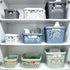 Glad Plastic Baskets for Organizing, Set of 6 Nesting Shelf Bins with Handles, 1 Gallon, Grey