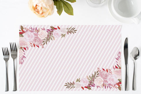DB Party Studio 25 Pack Paper Place Mats, 17" x 11" Disposable for Bridal Shower, Graduation, Birthday & Easy Cleanup