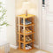 Bamboo Shoe Rack 5Tier- Vertical Shoe Rack for Small Spaces, Tall Narrow