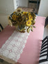 Damanni Oval Cotton Handmade Crochet Lace Table Runner Doilies, 15 Inch by 63 Inch, Beige