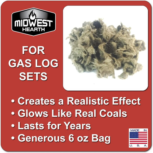 Midwest Hearth Rock Wool for Gas Log, 6 oz Bag