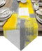 Yellow and Gray Table Runner, Farmhouse Style Burlap Abstract Modern Art Painting Decorative 13 X 90 Inch