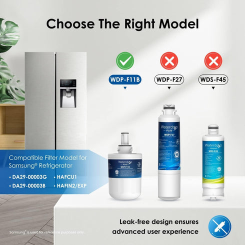 Waterdrop Plus DA29-00003G NSF Certified Refrigerator Water Filter, Replacement for Samsung DA29-00003G, 2 Filters