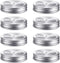 Mudder 8 Pieces Metal Regular Mouth Mason Canning Jar Lids - Leak Proof Reusable Jar with Straw Hole, Silver