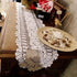 KEPSWET 100% Cotton Handmade Crochet Lace Oval Table Runner - Olive Green 12x60 Inch