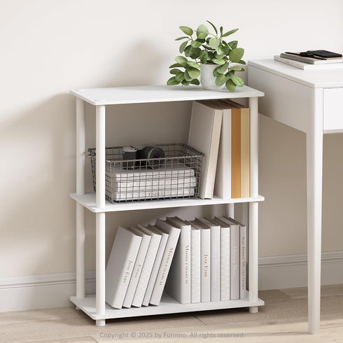 Furinno Turn-N-Tube Book Shelf, 3-Tier Bookshelf, Bookcase with Multipurpose Compact Display Rack,