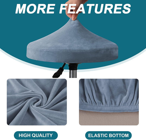 2 Pack 14"-16", Turquoize Bar Stool Covers Round Stool Covers with Elastic Bands Bar Stool Seat Covers Slipcover