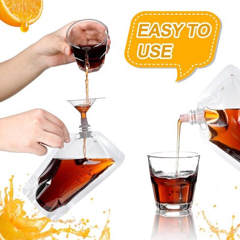 200 Sport(6.7 oz) Meanplan Pcs Reusable Plastic Pouches Bulk Squeeze Plastic Juice Drink Pouches Clear Leak Proof Bags