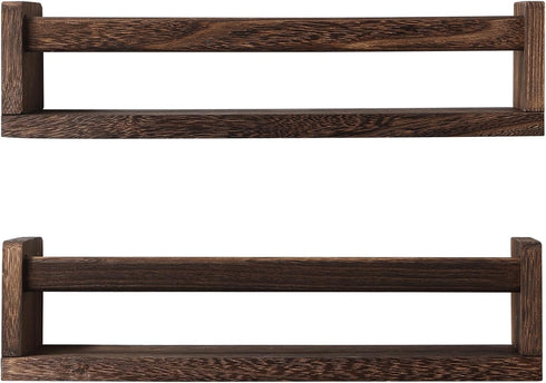 JORIKCHUO Nursery Book Shelves, Set of 2 Wood Floating Book Shelves for