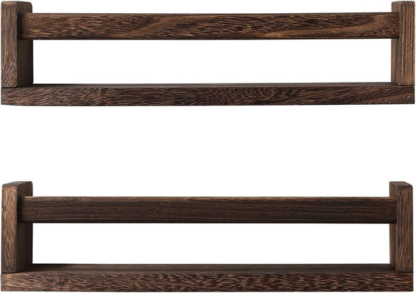JORIKCHUO Nursery Book Shelves, Set of 2 Wood Floating Book Shelves for