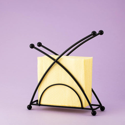 Stainless Steel Napkin Holder for Tables, Modern Matte Black Napkin Holder for Kitchen and Cocktail Tables