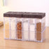 6 Case Spice Shaker Jars, Transparent Condiment Container Set for Salt Spices Seasoning Storage Box