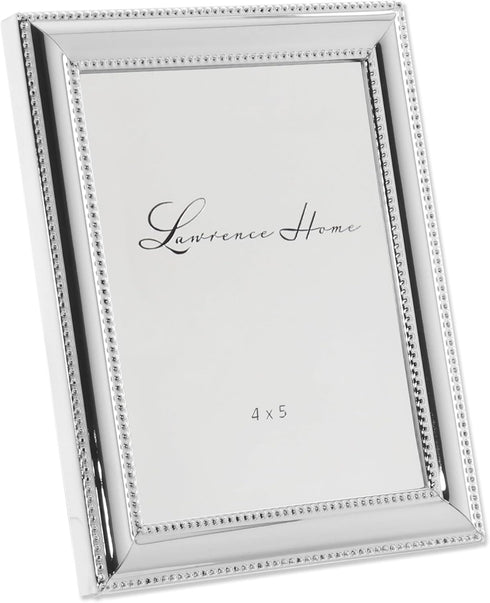 Lawrence Frames 510745 Silver-Plate Metal Picture Frame with Delicate Beading, 4 by 5-Inch