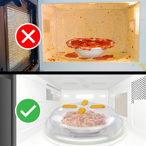 Clear Magnetic Microwave Cover for Food | Splatter Cover with Steam Vents | BPA-Free Dish Cover | Dishwasher Safe |