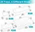 Vtopmart 25 PCS Clear Plastic Drawer Organizers Set - 4-Size Versatile Storage Bins for Bathroom, Vanity, Makeup,