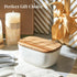DOWAN 6.5" Large Butter Dish with Lid, Ceramic Butter Keeper Holds Up to 3 Sticks, White