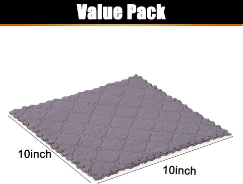 24 Pack (10" 10", Mordimy Kitchen Cloths Dish Towels x Grey & Green), Super Soft and Absorbent Dish Cloths, Coral