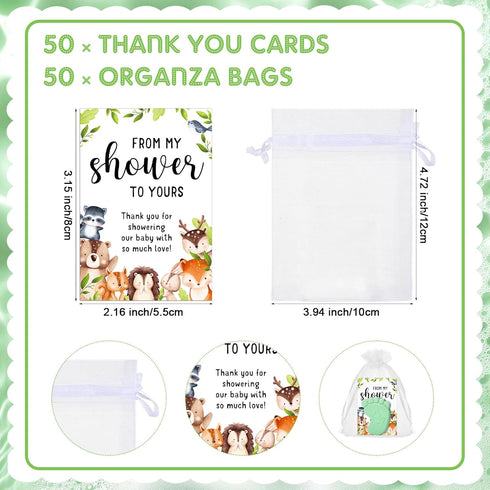 Dimsile 50 Sets Baby Shower Soap Favors for Guests - Mini Handmade Footprint Scented Soap with Thank You Cards