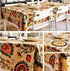 55 79 Inch LeLehome Elome X Oblong Bohemian Sunflower Tablecloth, Vintage Flowers Cotton Linen Lace Dinner Picnic