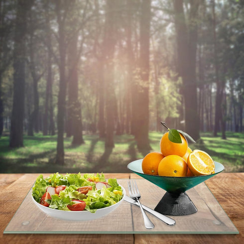 DHARANA Tempered Glass Cutting Board, Scratch Resistant and Heat Resistant, Non-Slip Feet, 10"x14"