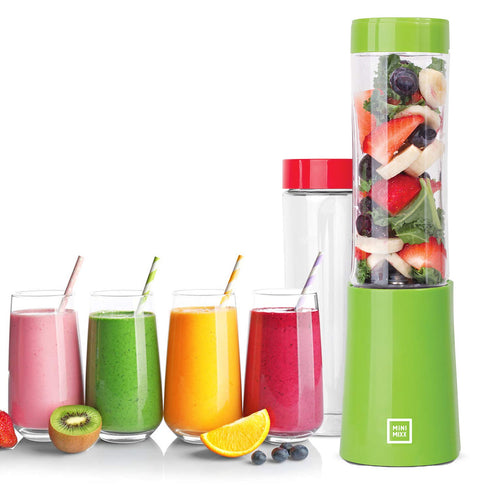 Euro Cuisine MM1R Personal Blender - Compact Red Smoothie Blender, Mini Cup for Shakes, Baby Food, Single Serve