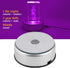 LED Colorful Lighted Display Base, Unique Rotating Crystal Stand Holder with AC US Adapter, Silver
