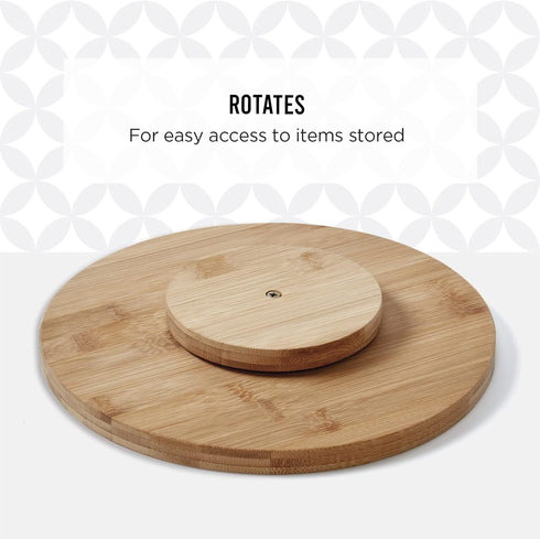 Copco Bamboo Lazy Susan Turntable, 10-Inch Wooden Organizer for Table or Countertop