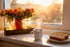 Infinideck 3 Mason Jar Table Centerpiece Decor with Lights, Wood Tray & Artificial Flowers - Farmhouse Table Decor