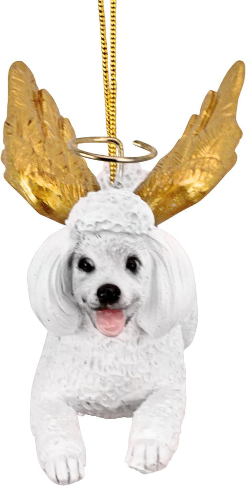 ANGEL ORNAMENT WHITE POODLE