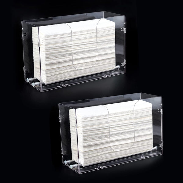 evron Paper Towel Dispenser Countertop & Wall Mount Clear One-Hand Pull C Fold