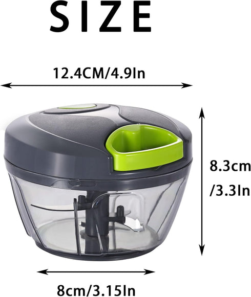 Ourokhome Portable Manual Food Processor Vegetable Chopper, Hand Pull String Garlic Mincer Onion Cutter for Veggies,