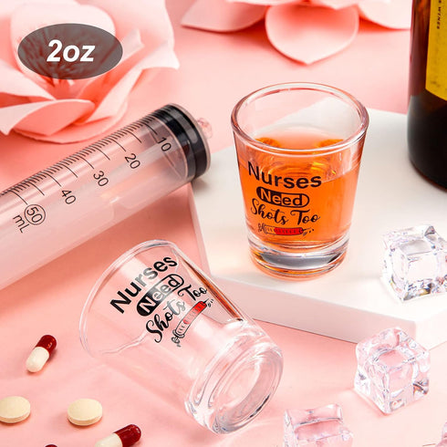 Patelai Nurse Need Shots Too, Funny Glass Gift for Women and Male Mom Sister for Nursing Graduation Party