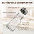 Set, 2 Salt and Pepper Shakers Salt Shaker Pcs,High Transparency Glass Stainless Steel Kitchen Tools Home Essential