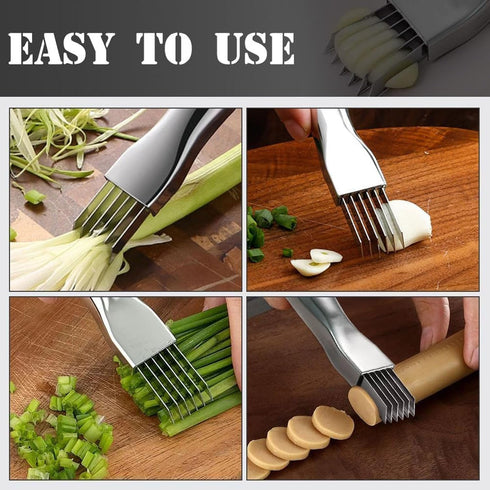2pcs Shred Silk The Knife, 2024 New Stainless Steel Chopped Green Onion Knife, Sharp Scallion Shredding Cutter, Kitchen