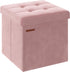 SONGMICS Small Storage Ottoman, Folding Ottoman Cube, 15 x 15 x 15
