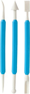 Ateco Nonstick Double-End Fondant Sculpture Tools, 3 Piece Set, White and Blue