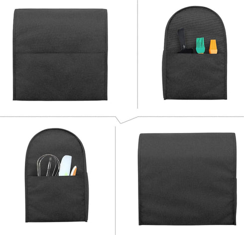 Luxja Dust Cover for 4.5-Quart and 5-Quart Stand Mixer - Cloth Cover with Pockets for Mixer and Accessories, Black