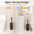 Set: Toilet Bowl Brush Holder Bathroom Deep Cleaning Toilet Scrubber Rim Cleaner with Caddy for Restroom Rv - Hidden