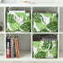 Storage Cubes - 4 Pack Storage Bins for Organizing Toys and Clothes, White and Green with Rope Handles