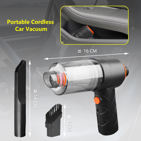 Cordless Handheld Car Vacuum Cleaner, 4000Pa Powerful Mini Vacuum 2 in 1 Low Noise Air Buster with Multi-Nozzles