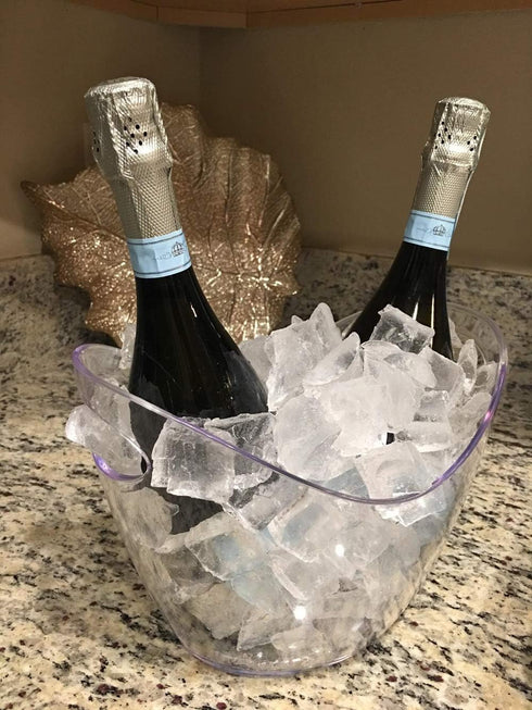 Yesland Clear Acrylic Ice Bucket, 3.5 Liter Storage Tub for 2 Wine, Champagne, Beer Bottles