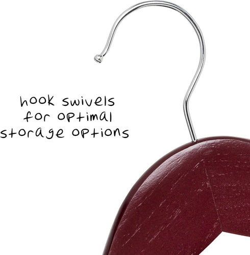 Honey-Can-Do 24-Pack No Slip Wooden Coat Hangers, Cherry Wood